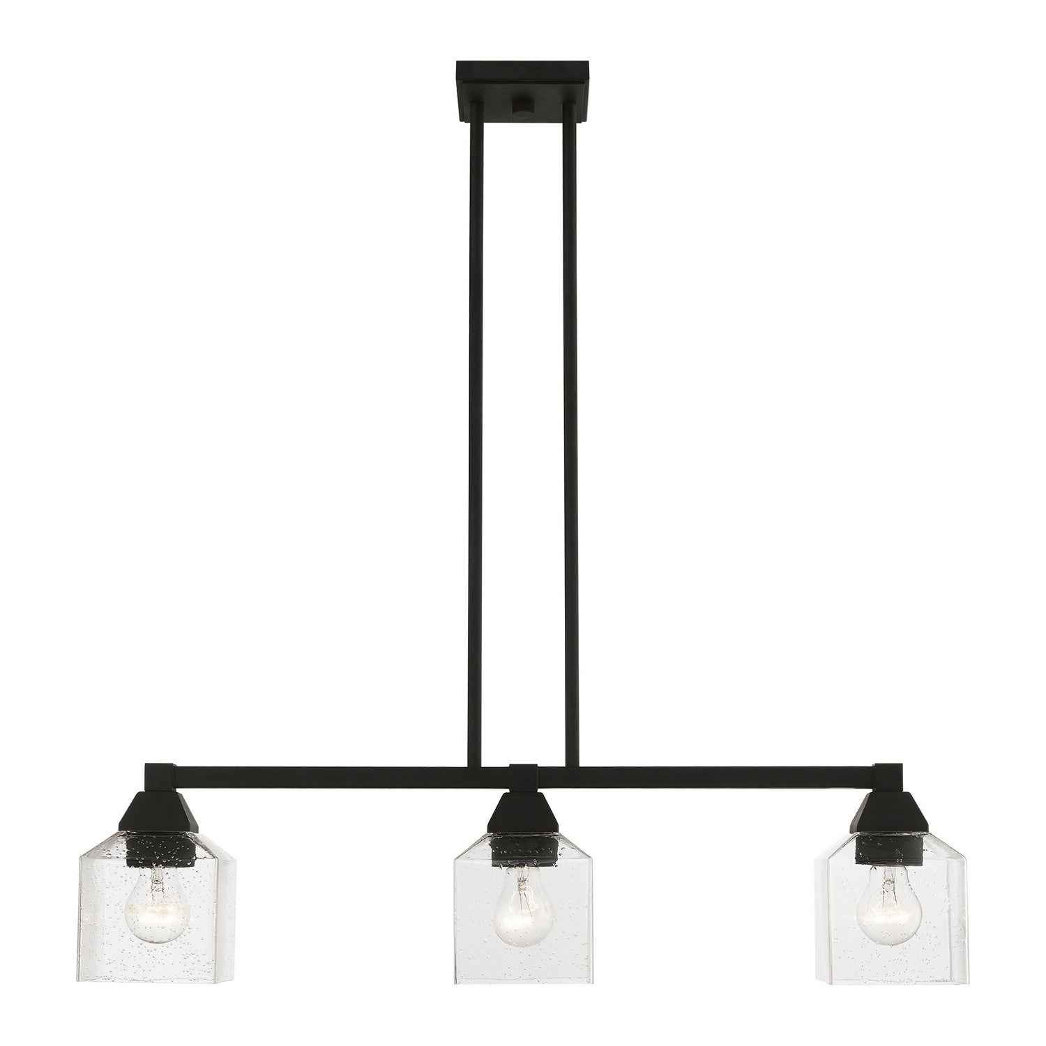Livex Lighting - 49763-04 - Three Light Linear Chandelier - Aragon - Black