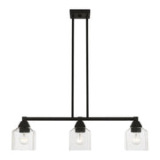Livex Lighting - 49763-04 - Three Light Linear Chandelier - Aragon - Black