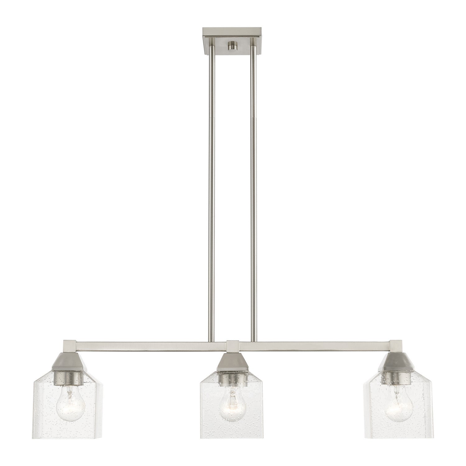 Livex Lighting - 49763-91 - Three Light Linear Chandelier - Aragon - Brushed Nickel