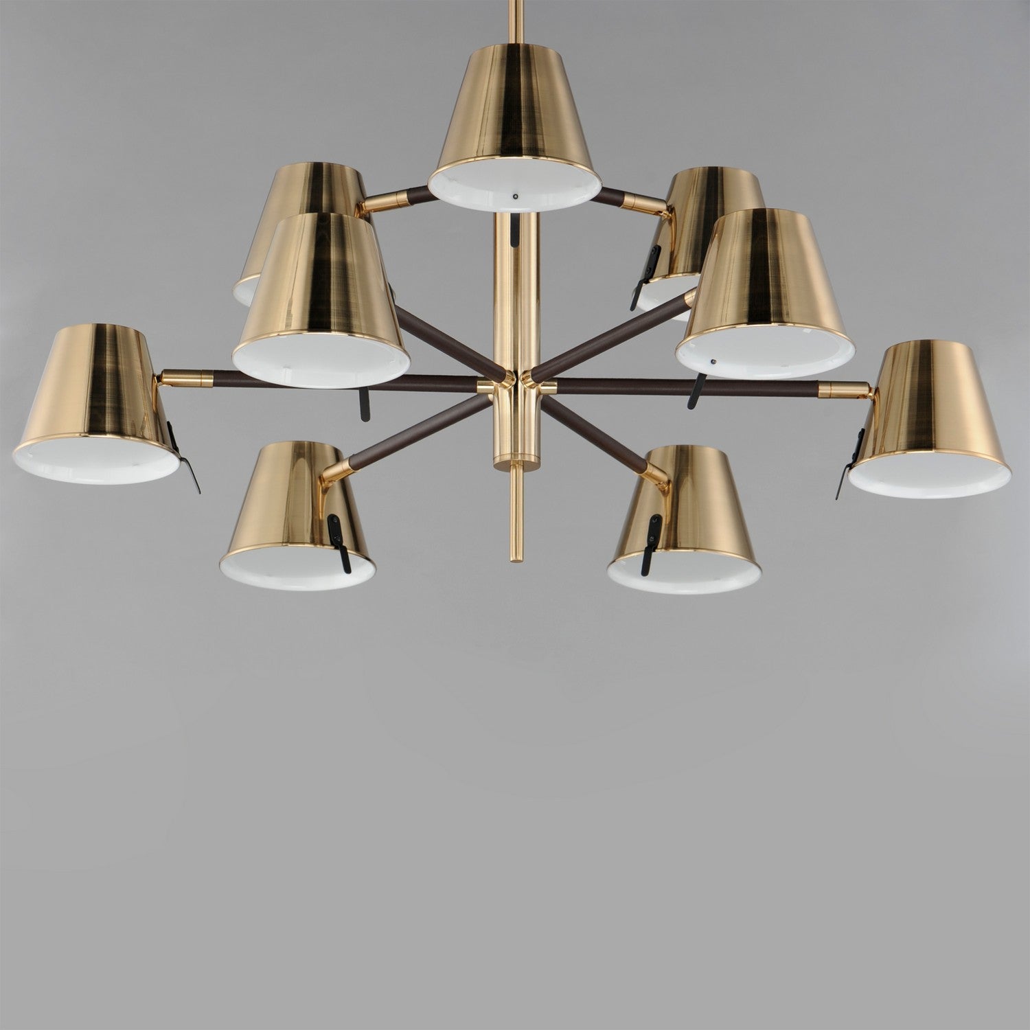 Maxim - 25179DBZHR - LED Chandelier - Carlo - Dark Bronze, Leather, Heritage Brass
