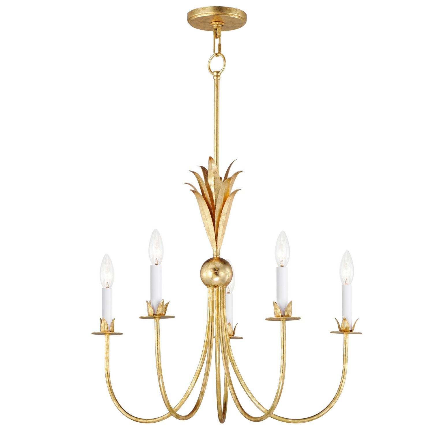 Maxim - 2885GL - Five Light Chandelier - Paloma - Gold Leaf