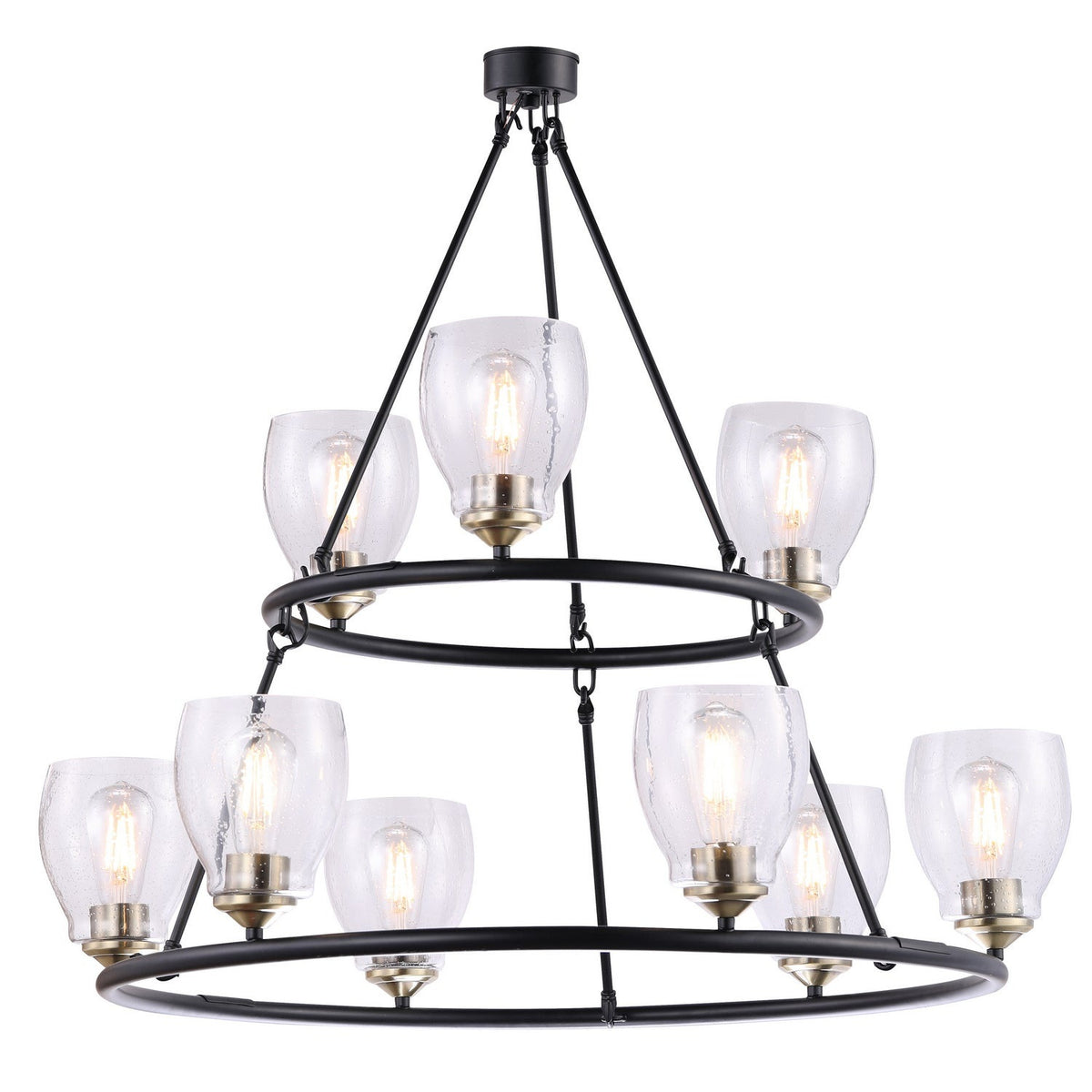 Minka-Lavery - 2439-878 - Nine Light Chandelier - Winsley - Coal And Stained Brass