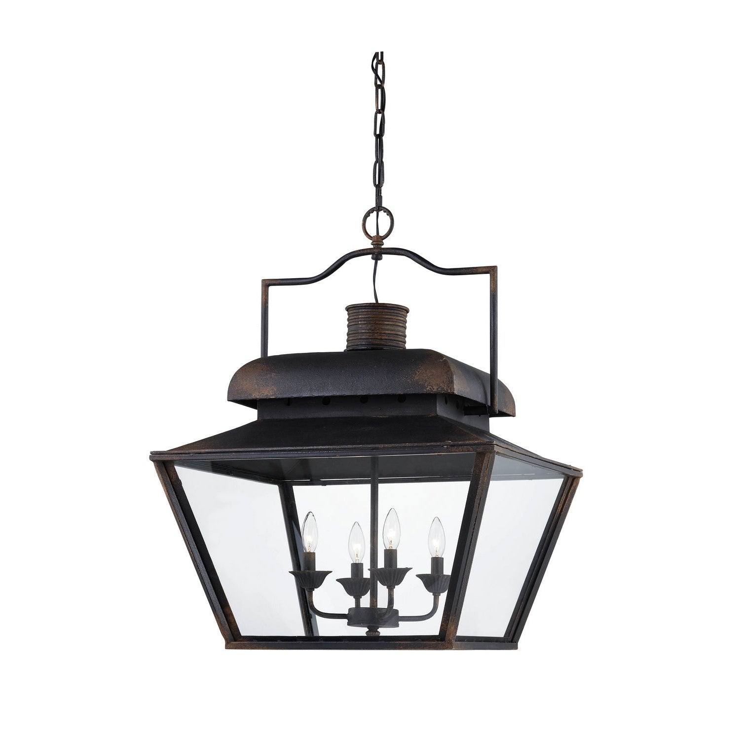 Forty West - 707149 - Four Light Pendant - Forrest - Distressed Black