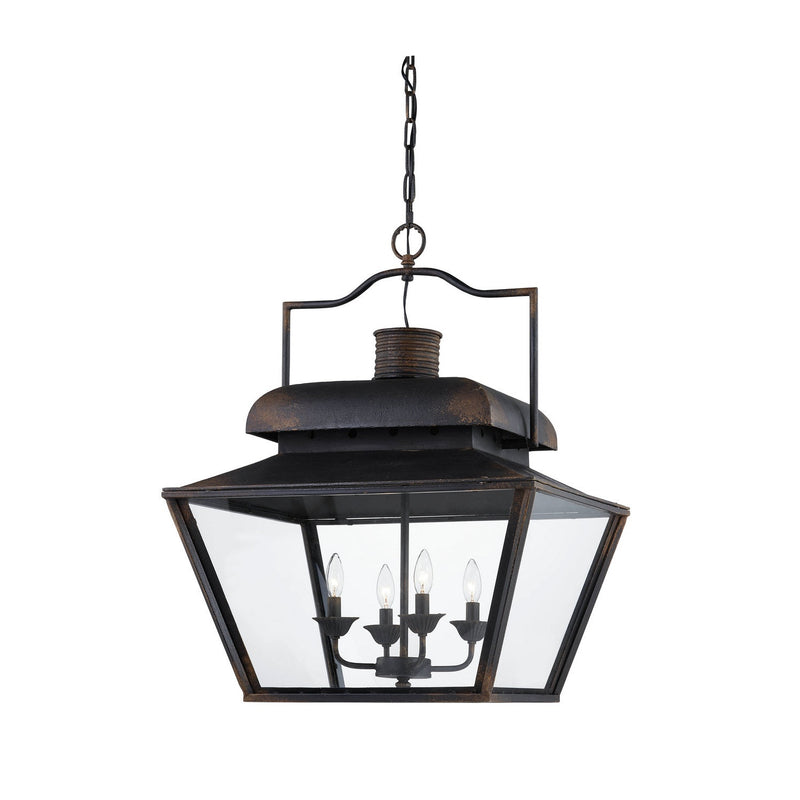 Forty West - 707149 - Four Light Pendant - Forrest - Distressed Black