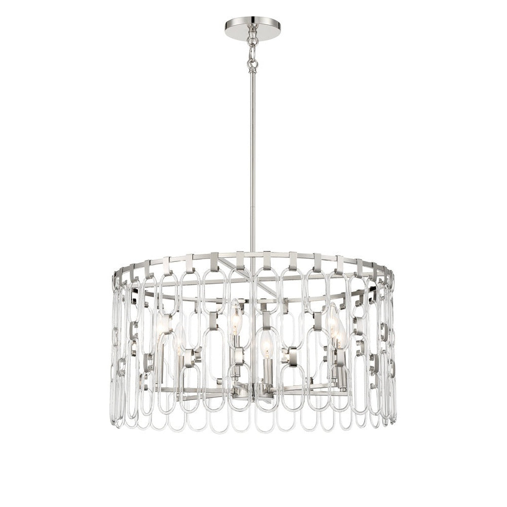 George Kovacs - P5386-613 - Six Light Pendant - Charming - Polished Nickel