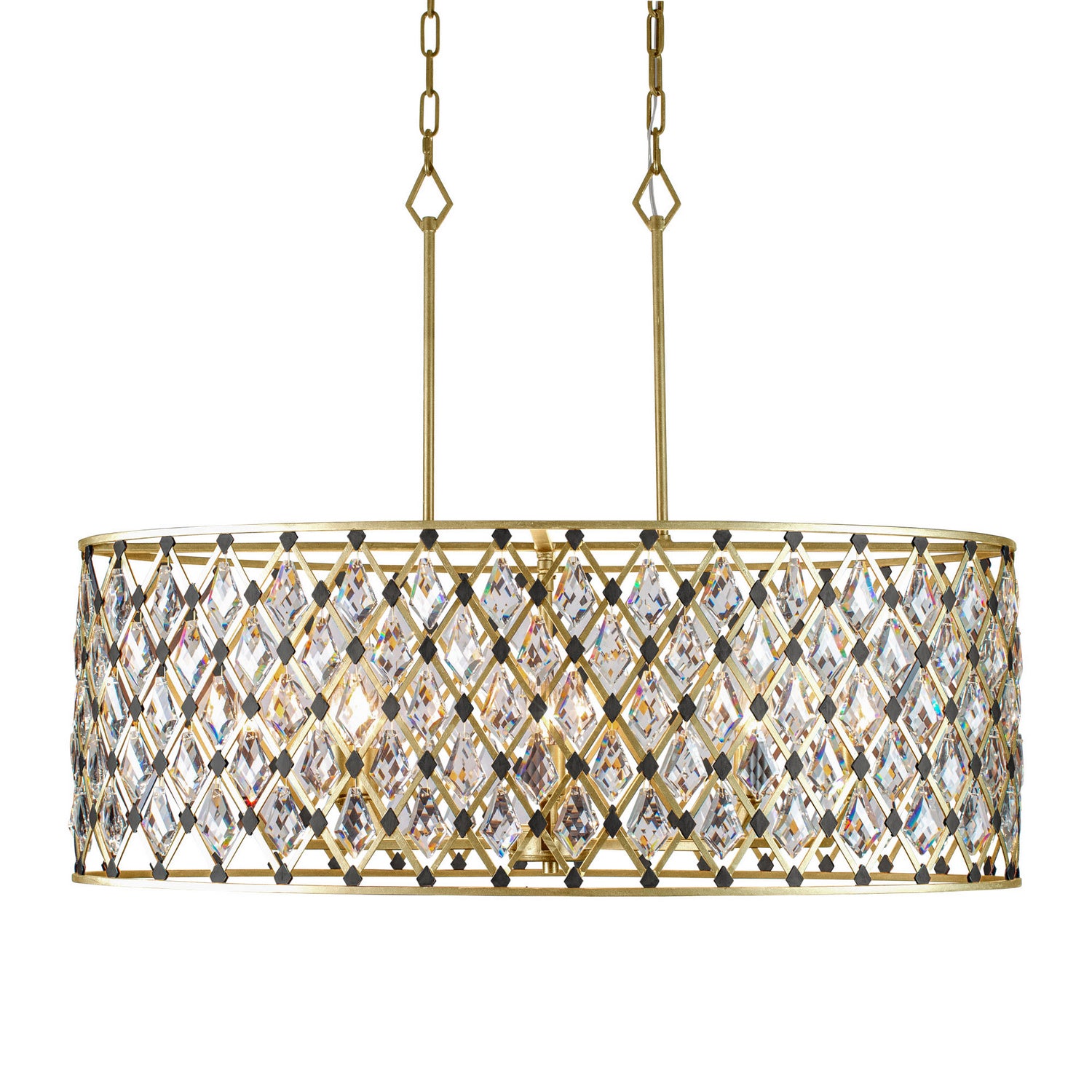 Varaluz - 345N08FGMB - Eight Light Linear Pendant - Windsor - French Gold/Matte Black