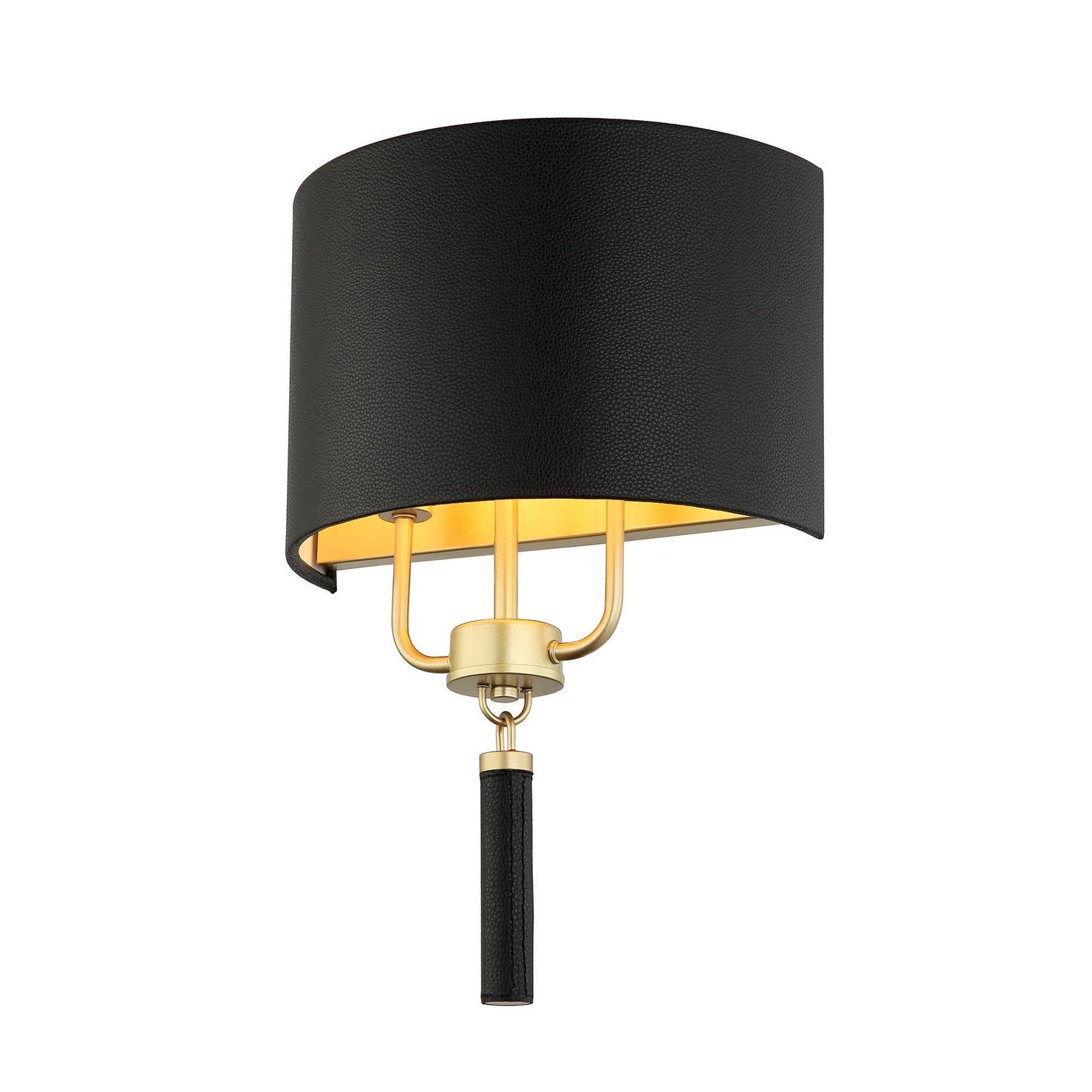 Varaluz - 368W02GOB - Two Light Wall Sconce - Secret Agent - Painted Gold/Black Leather