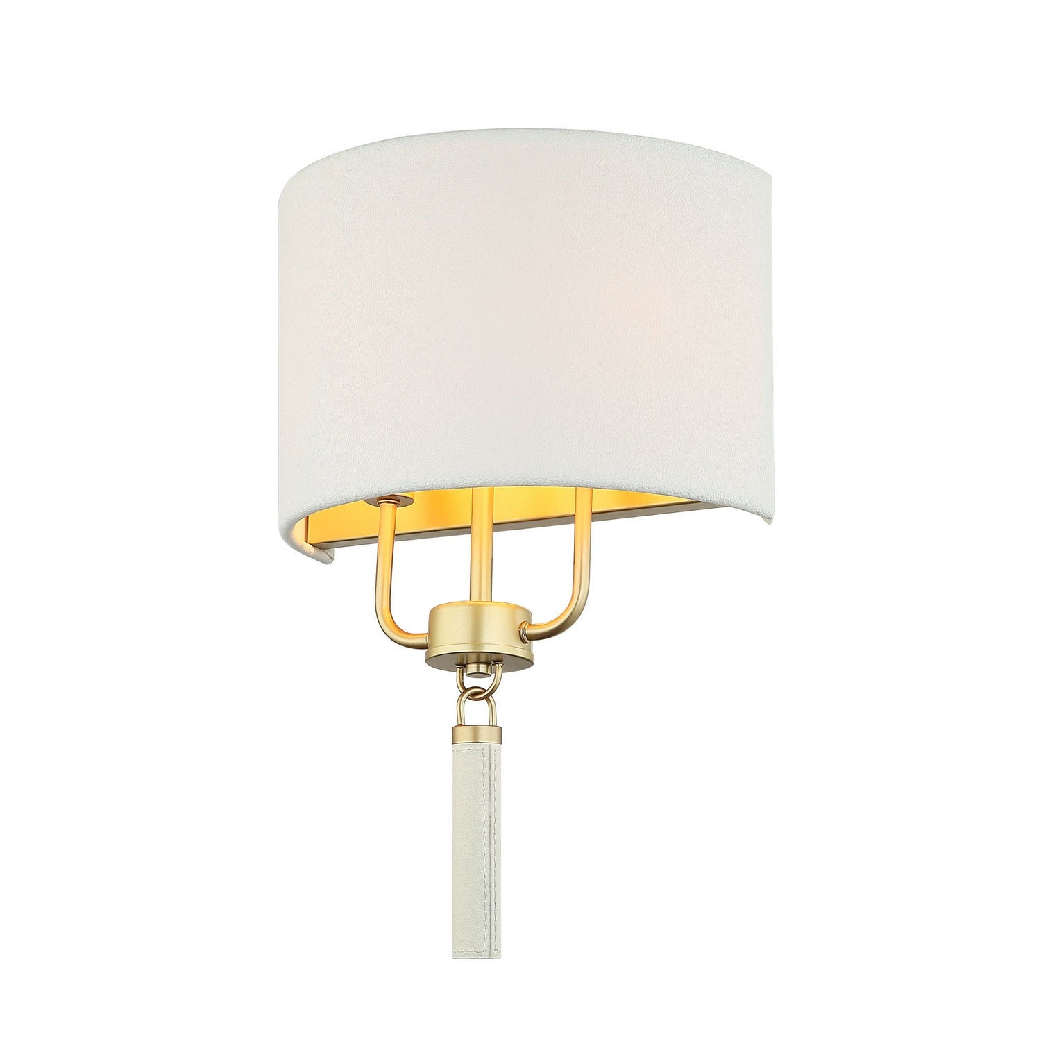 Varaluz - 368W02GOW - Two Light Wall Sconce - Secret Agent - Painted Gold/White Leather
