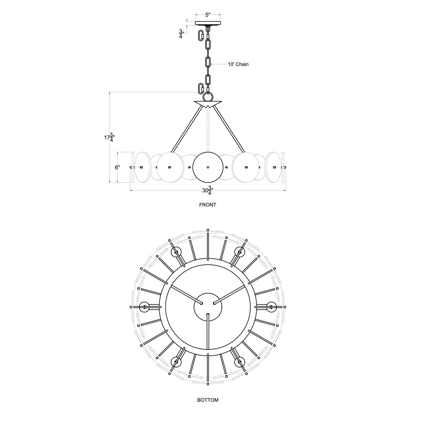 Varaluz - 370C06HG - Six Light Chandelier - Cosmos - Havana Gold