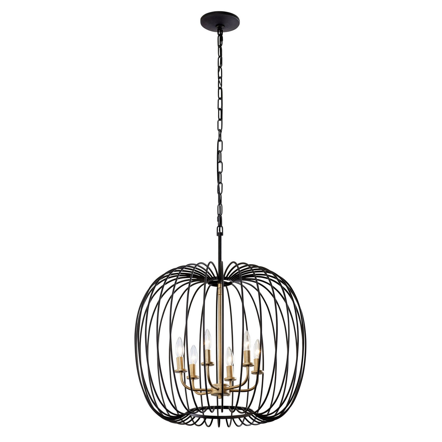 Varaluz - 375P06CBHG - Six Light Pendant - Nico - Carbon/Havana Gold