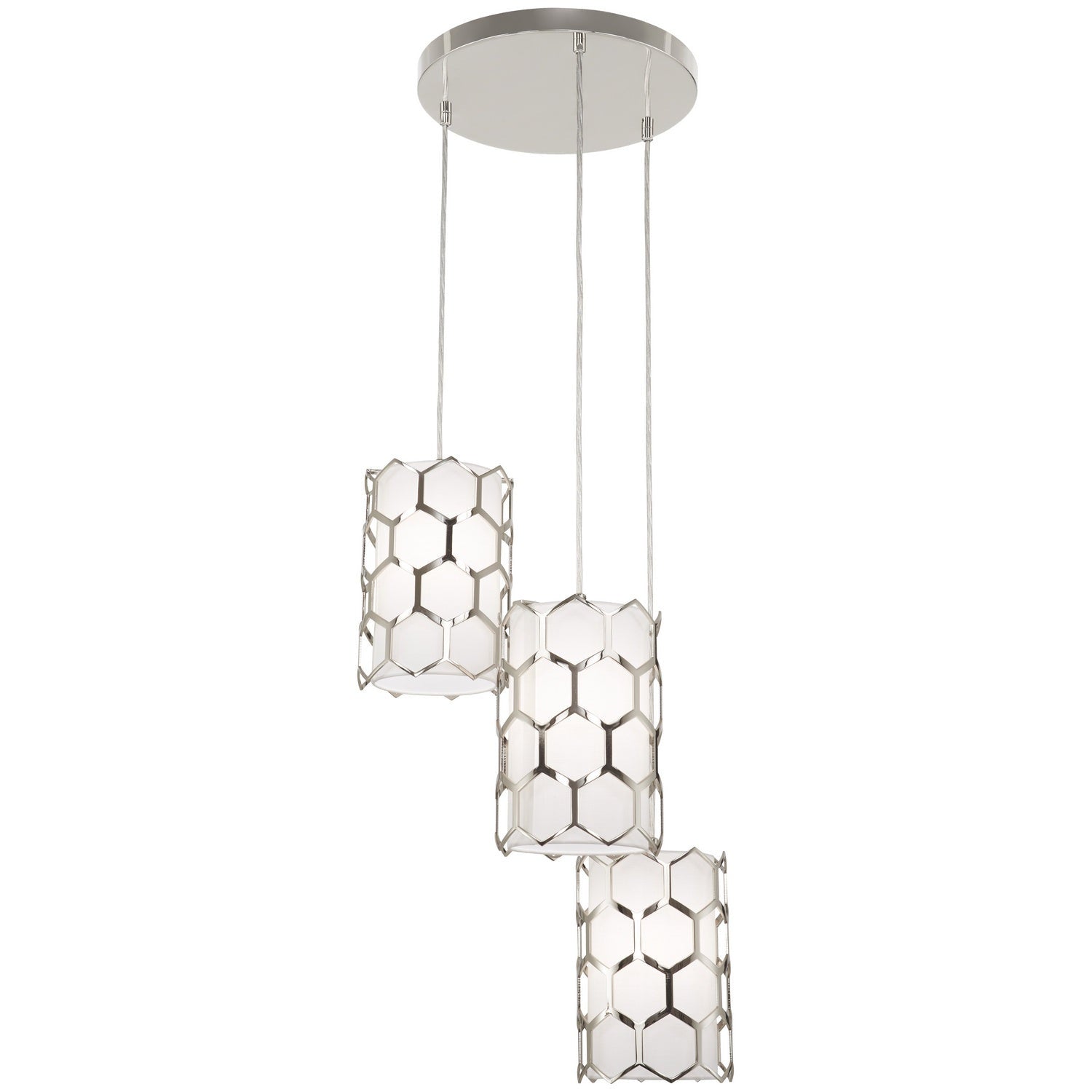 George Kovacs - P1893-613 - Three Light Pendant - Missing Link - Polished Nickel