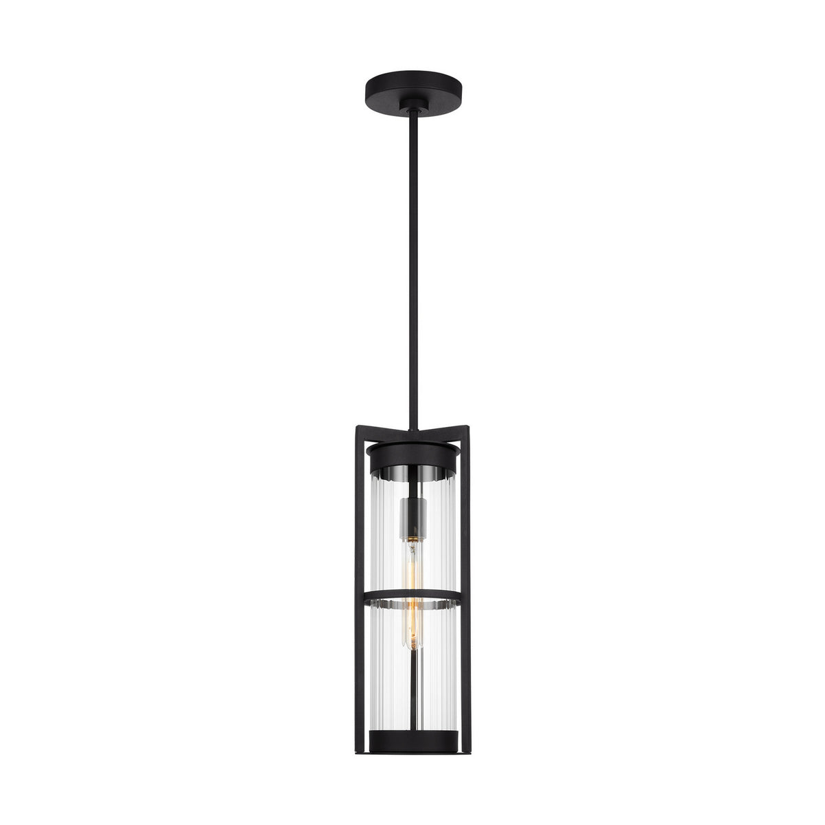 Visual Comfort Studio - 6226701-12 - One Light Outdoor Pendant - Alcona - Black