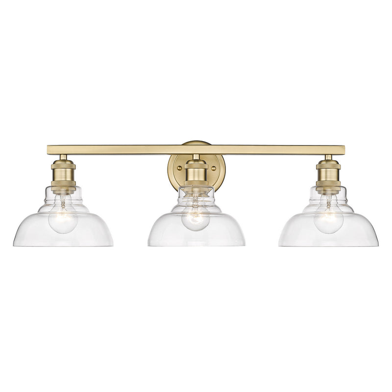 Golden - 0305-BA3 BCB-CLR - Three Light Bath Vanity - Carver - Brushed Champagne Bronze