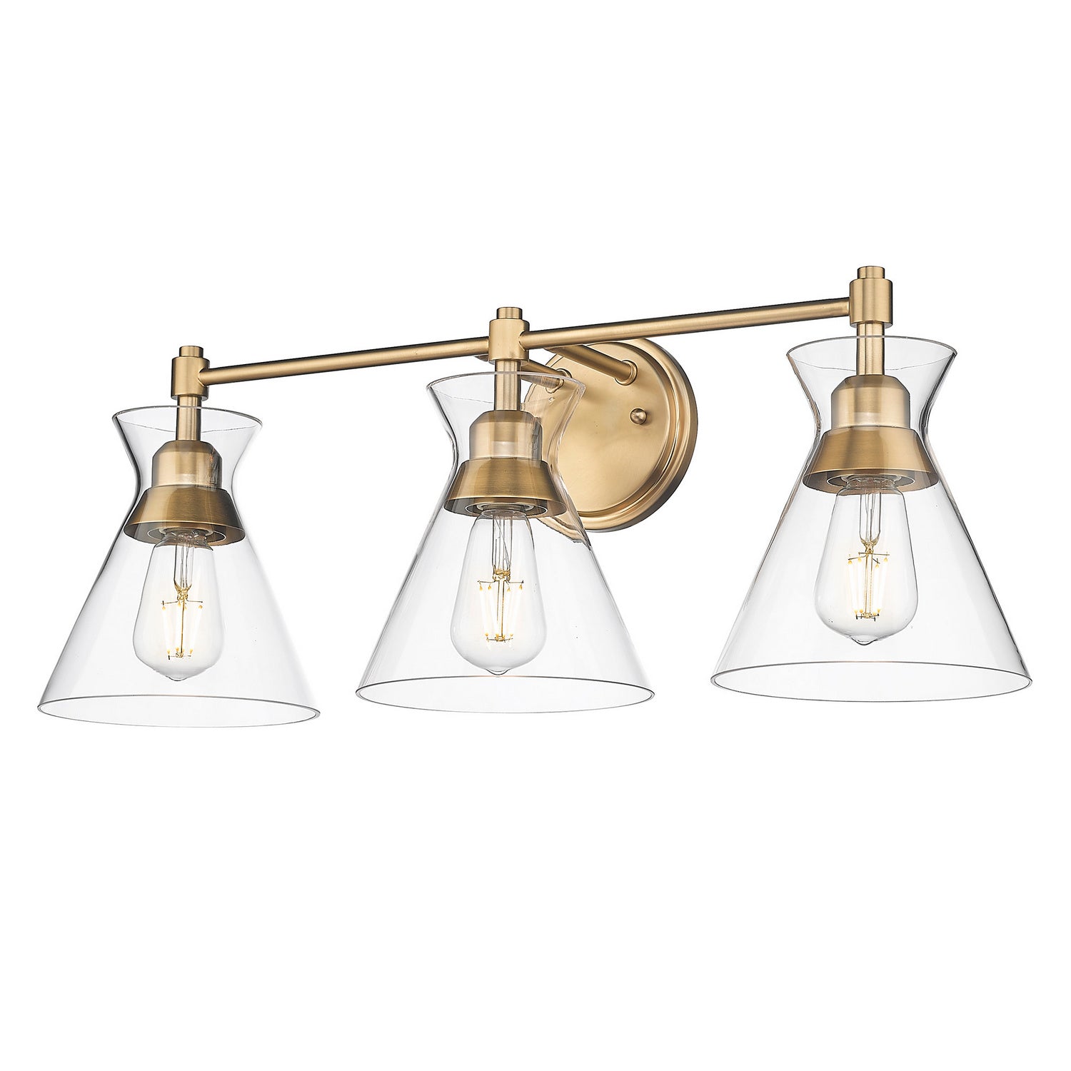 Golden - 0511-BA3 BCB-CLR - Three Light Bath Vanity - Malta - Brushed Champagne Bronze