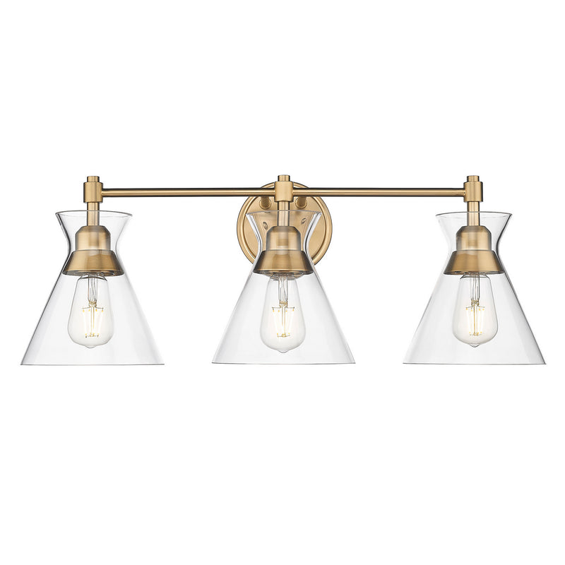 Golden - 0511-BA3 BCB-CLR - Three Light Bath Vanity - Malta - Brushed Champagne Bronze
