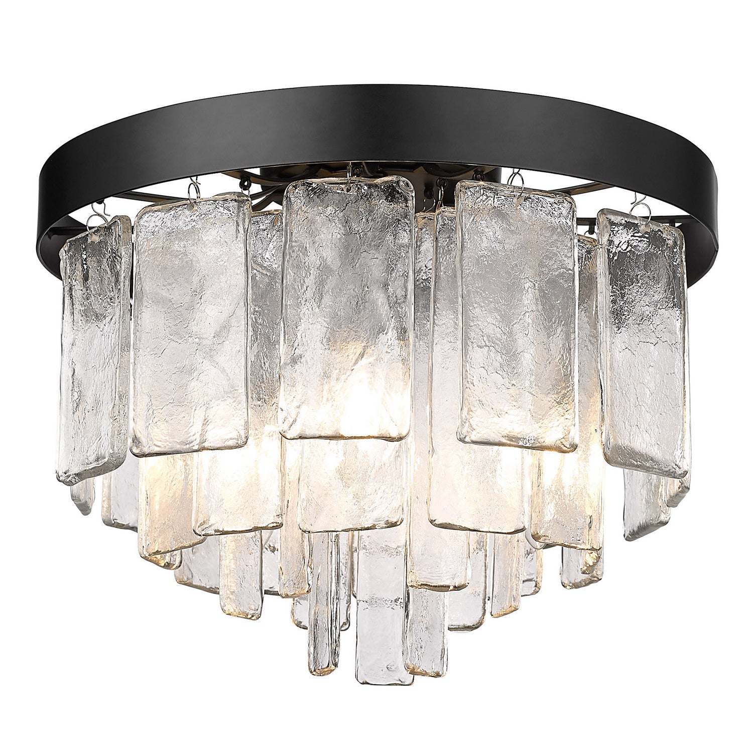 Golden - 1768-FM BLK-HWG - Three Light Flush Mount - Ciara - Matte Black