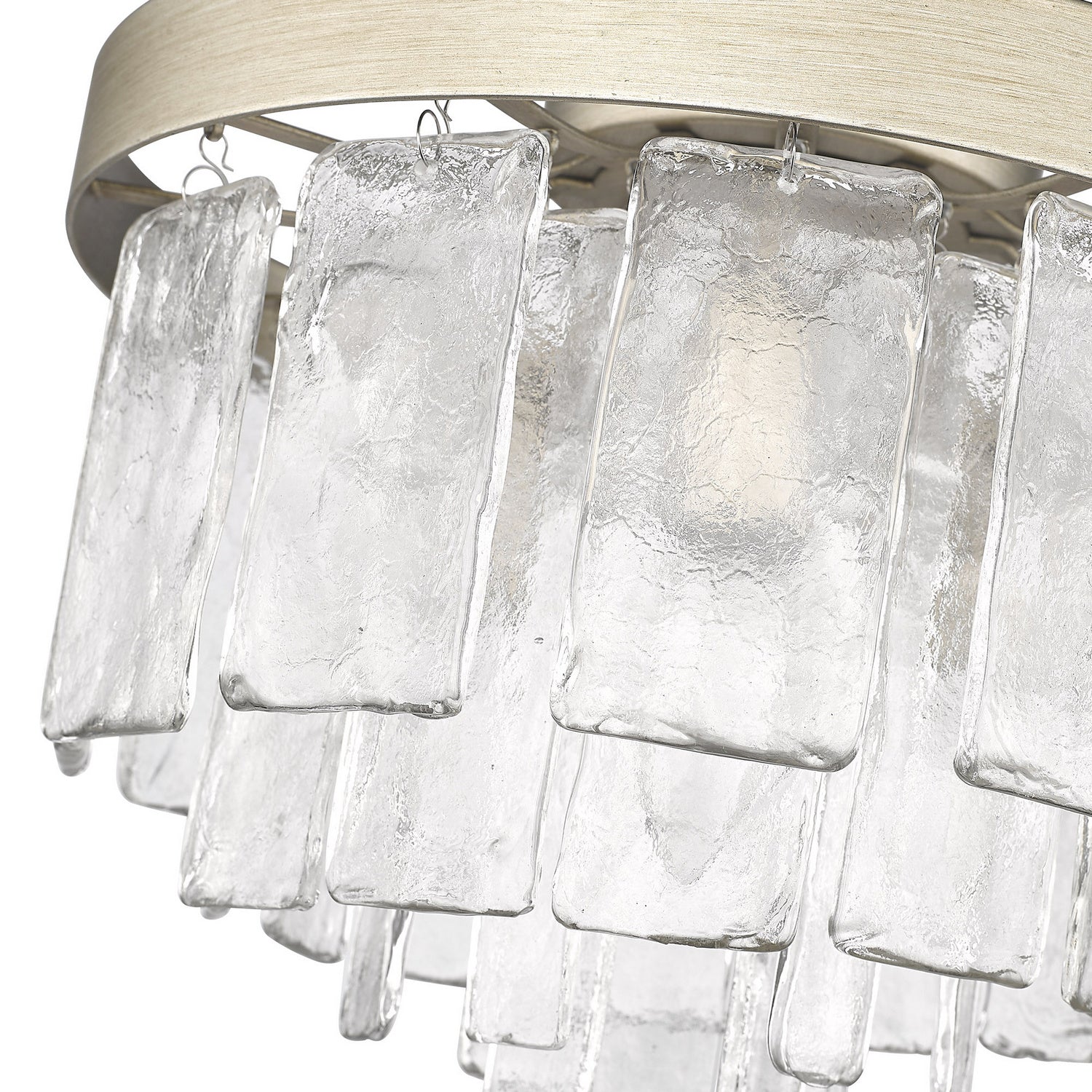 Golden - 1768-FM WG-HWG - Three Light Flush Mount - Ciara - White Gold