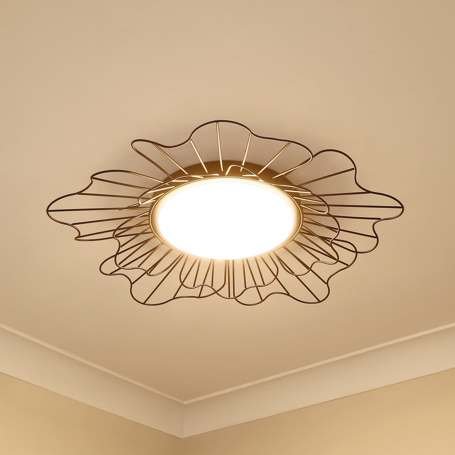 Golden - 9132-FM24 NB-OP - LED Flush Mount - Yasmin - Natural Black