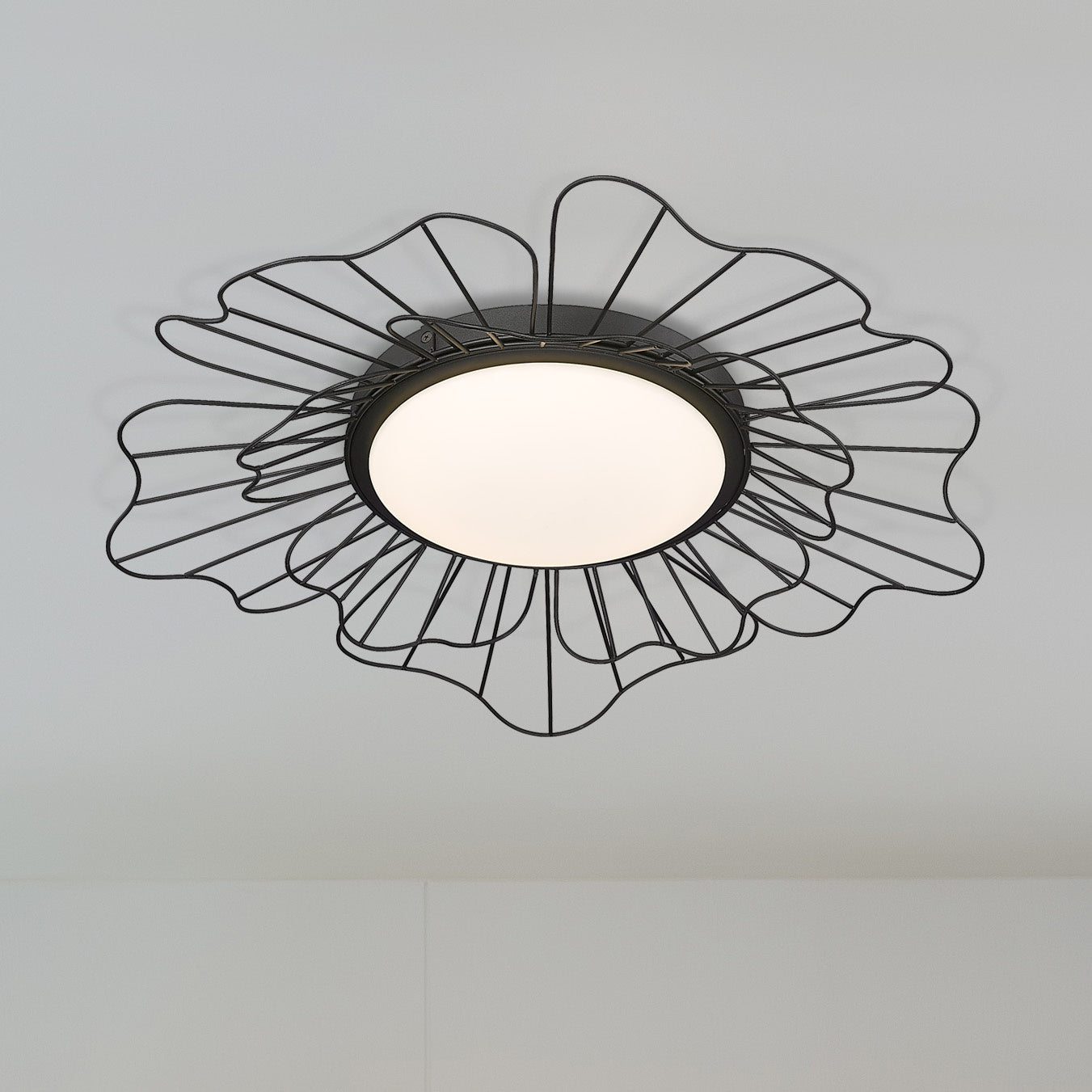 Golden - 9132-FM24 NB-OP - LED Flush Mount - Yasmin - Natural Black