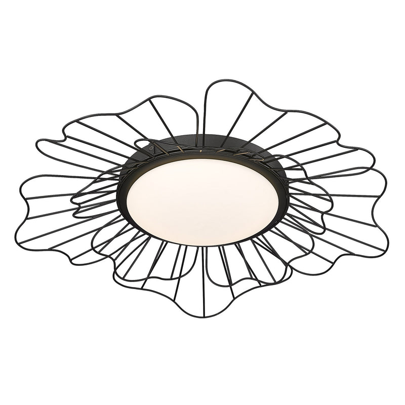 Golden - 9132-FM24 NB-OP - LED Flush Mount - Yasmin - Natural Black