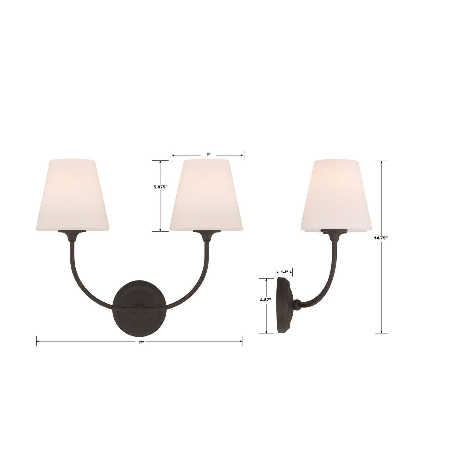 Crystorama - 2442-OP-BF - Two Light Wall Sconce - Sylvan - Black Forged