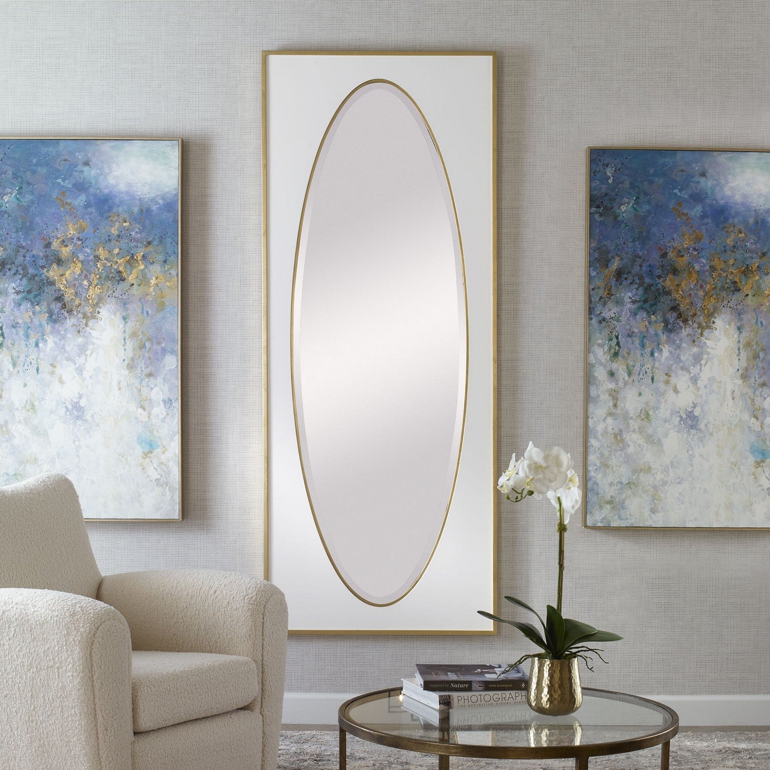 Uttermost - 09846 - Mirror - Danbury - White And Gold Leaf