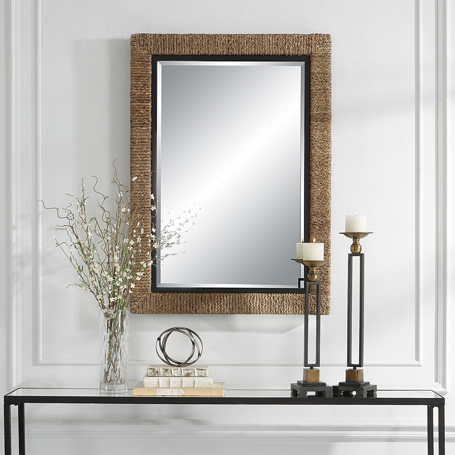 Uttermost - 09853 - Mirror - Island - Matte Black Iron