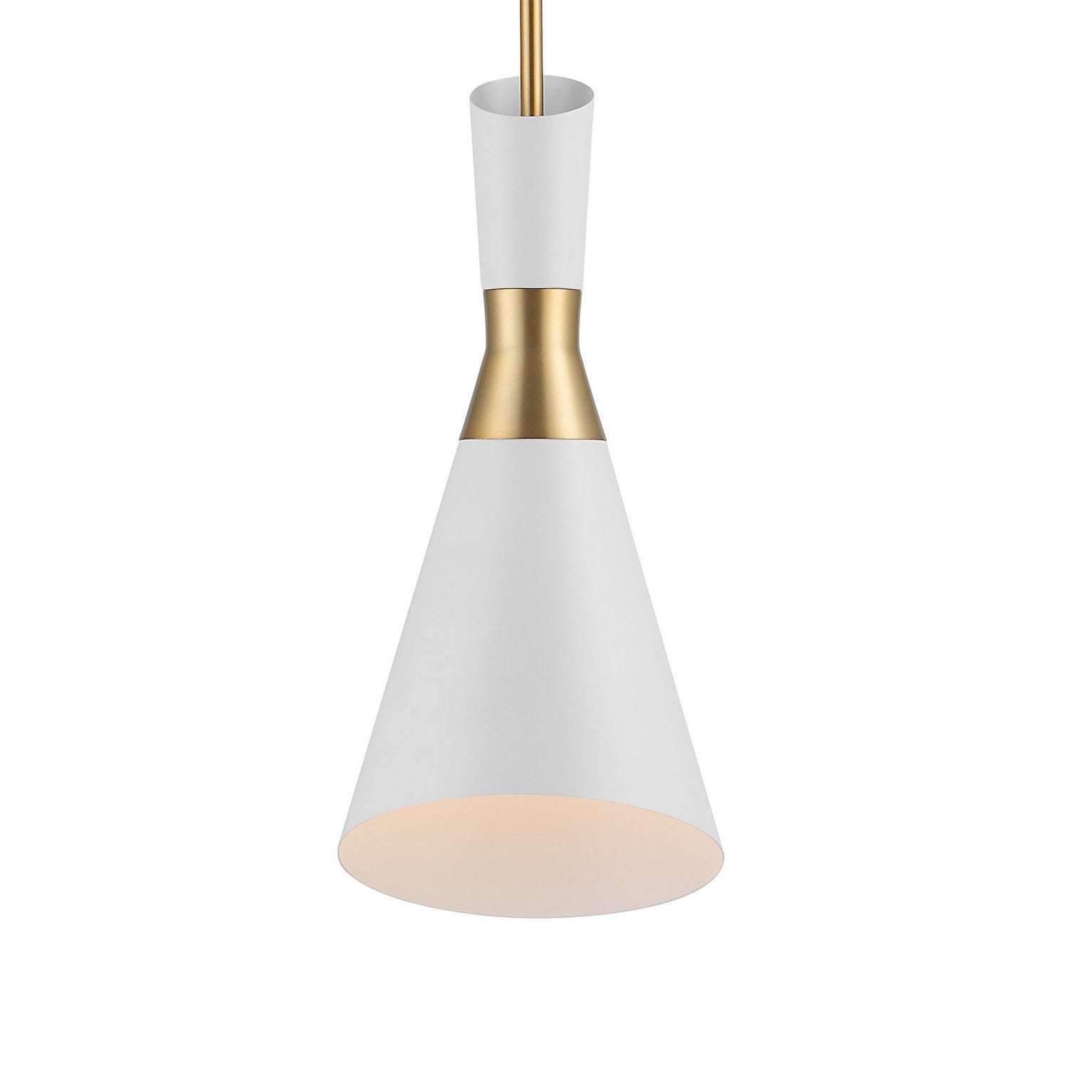 Uttermost - 21560 - One Light Mini Pendant - Eames - Antique Brass & White