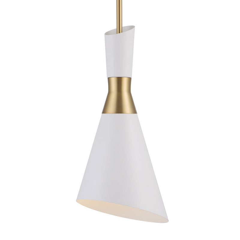 Uttermost - 21560 - One Light Mini Pendant - Eames - Antique Brass & White