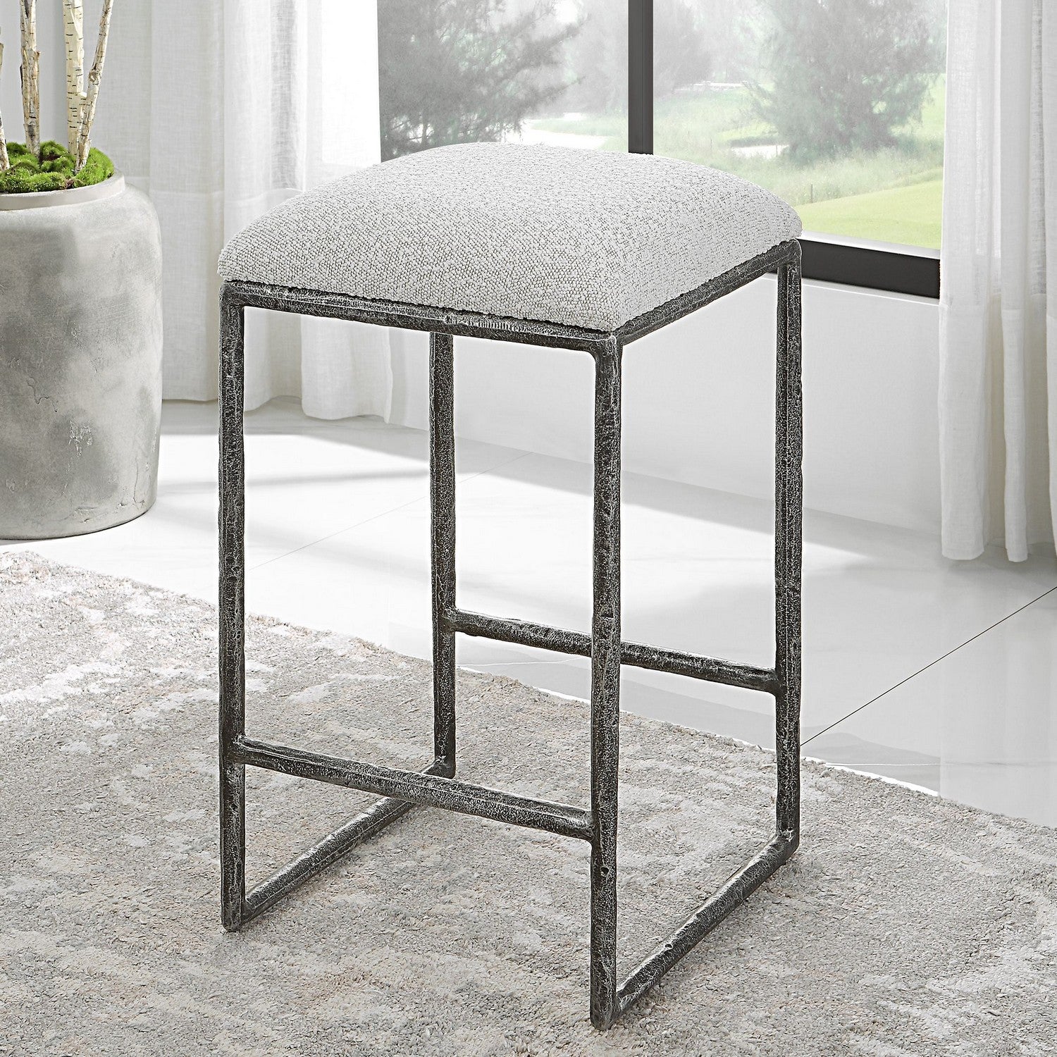 Uttermost - 23730 - Counter Stool - Brisbane - Distressed Charcoal