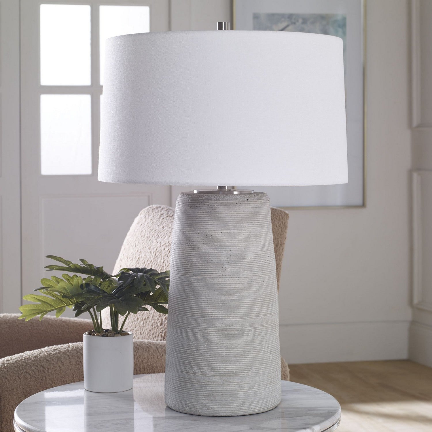 Uttermost - 30103 - One Light Table Lamp - Mountainscape - Brushed Nickel