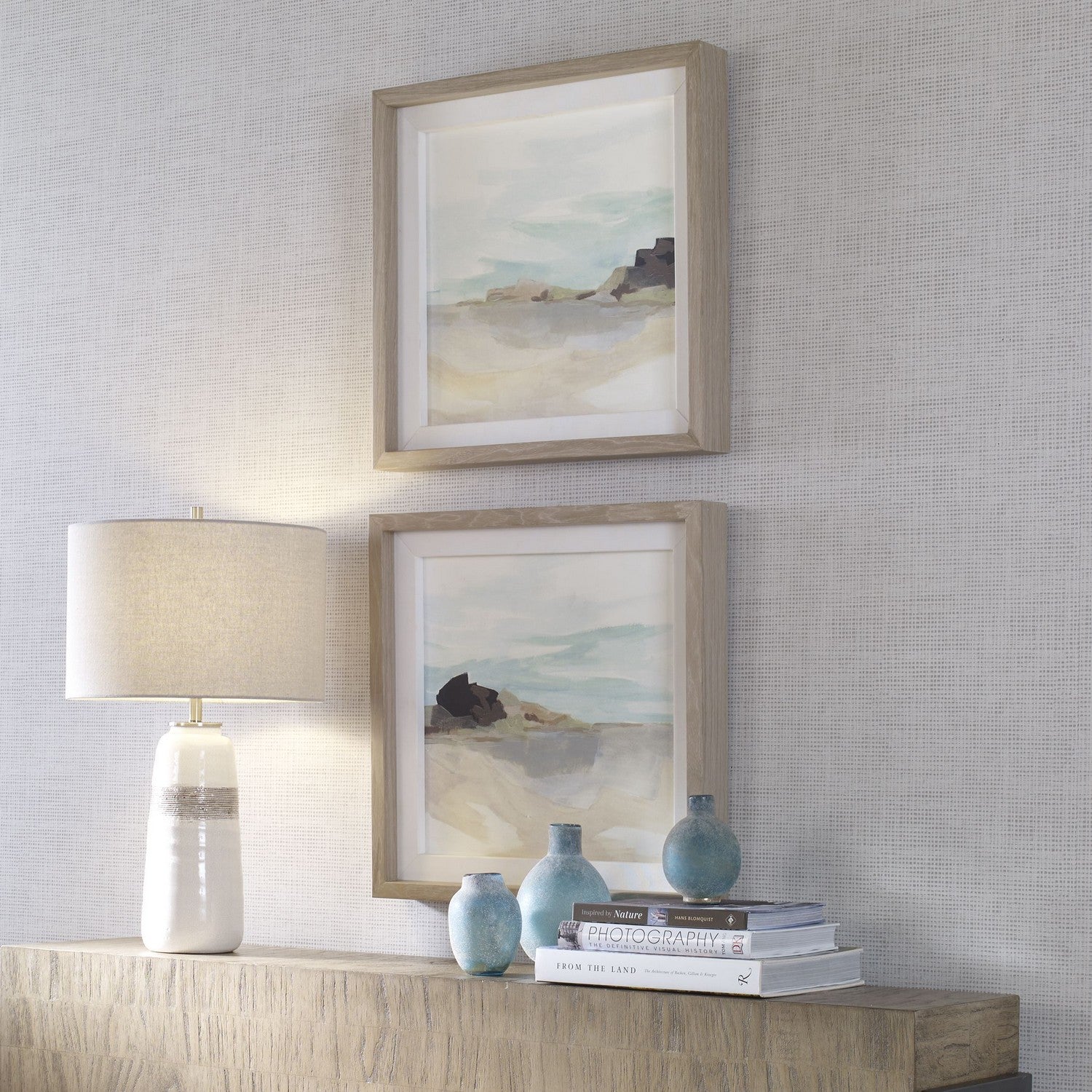 Uttermost - 41445 - Framed Prints, Set/2 - Glacial Coast - Light Wood