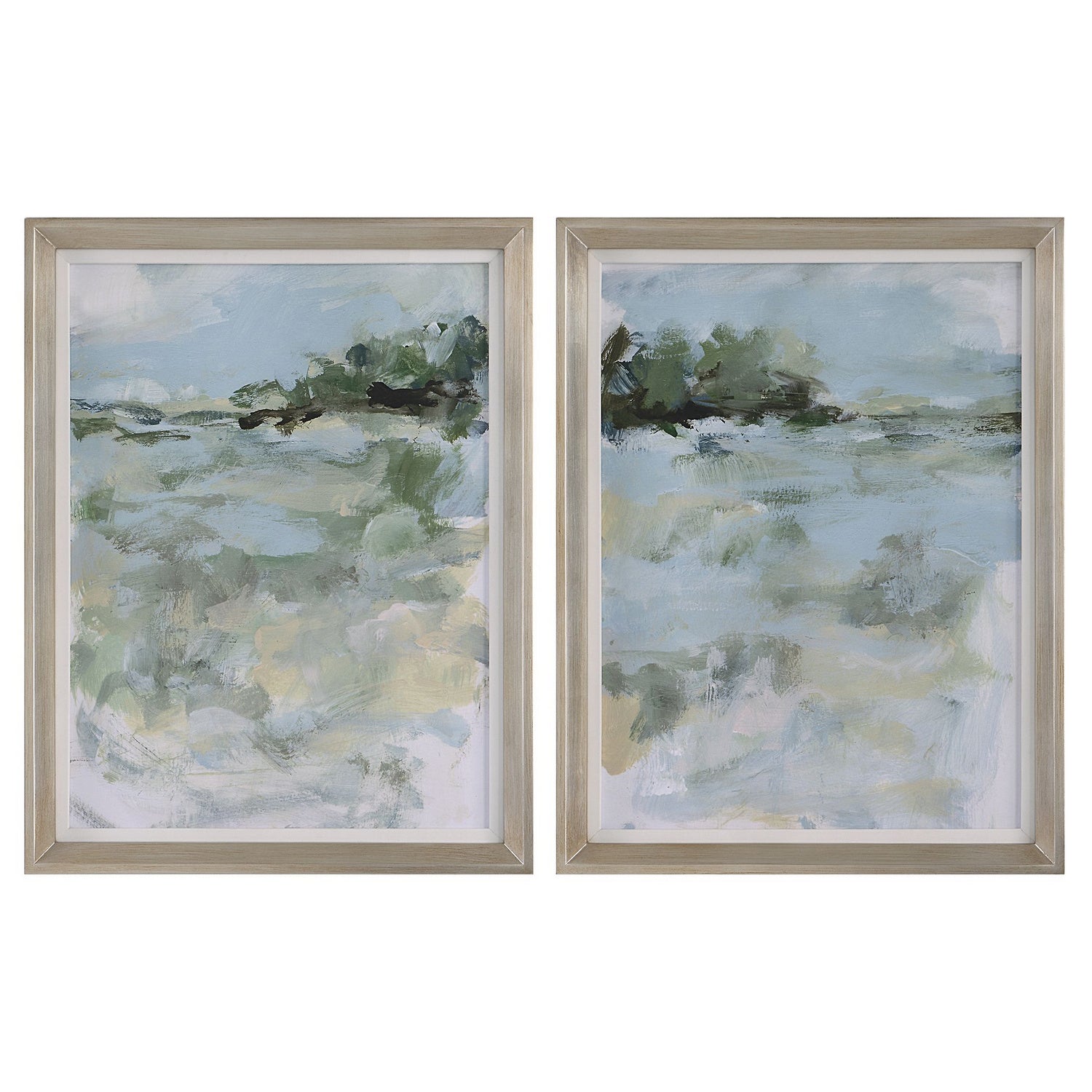 Uttermost - 41454 - Framed Prints, Set/2 - Far Away View - Champagne Silver