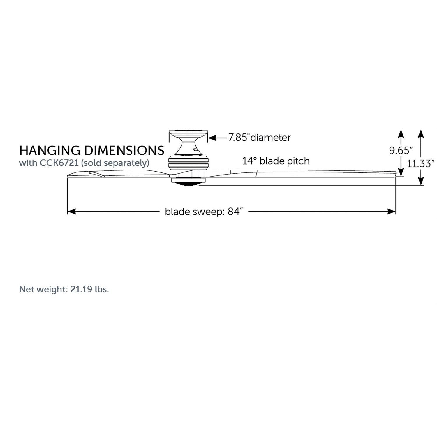 Fanimation - MAD6721GR - Motor - Spitfire - Matte Greige