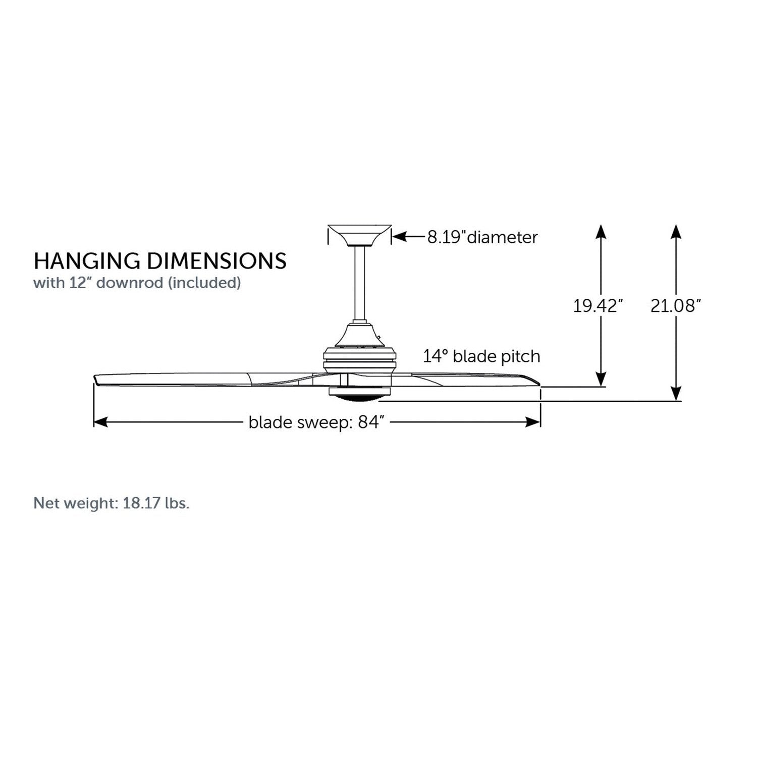 Fanimation - MAD6721GR - Motor - Spitfire - Matte Greige