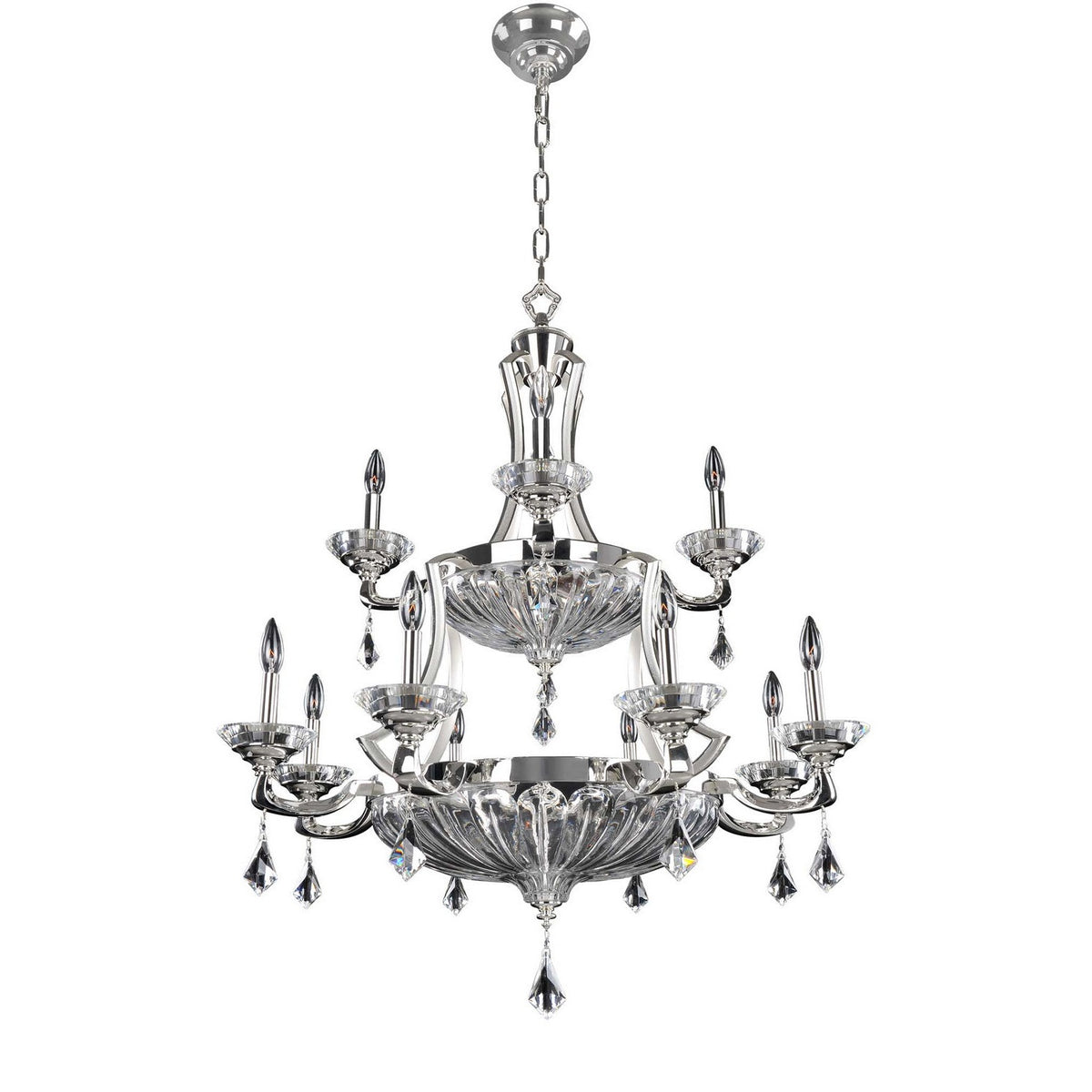 Allegri - 028556-017-FR001 - 12 Light Chandelier - Orecchini - Two Tone Silver