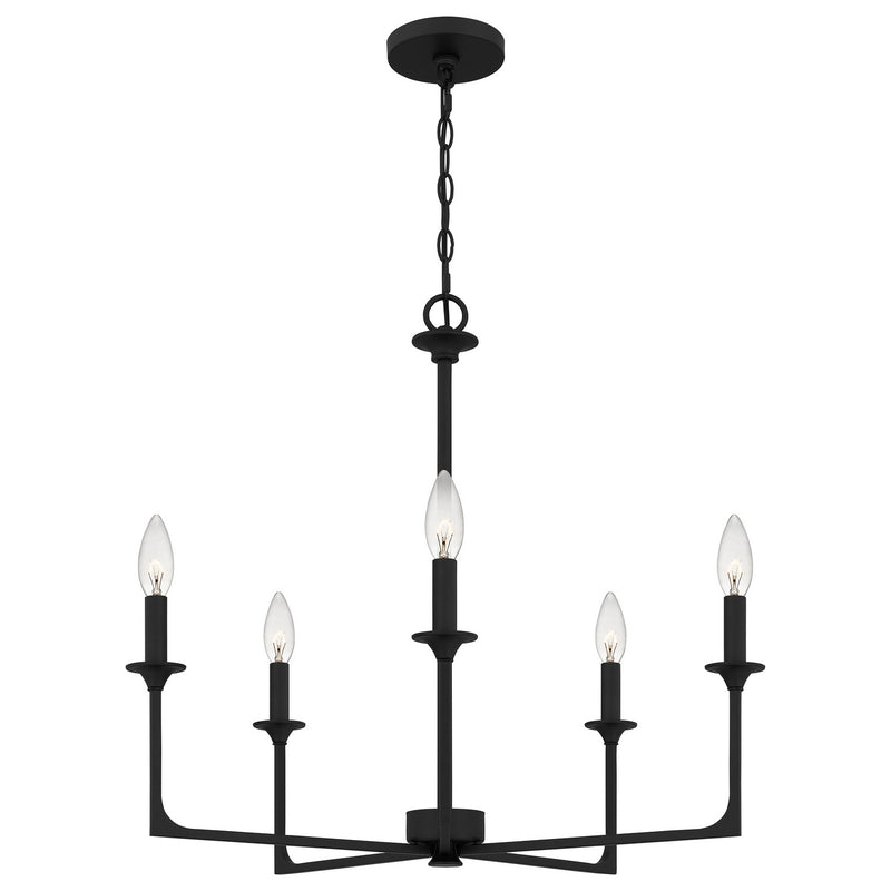 Quoizel - PRC5026MBK - Five Light Chandelier - Prescott - Matte Black