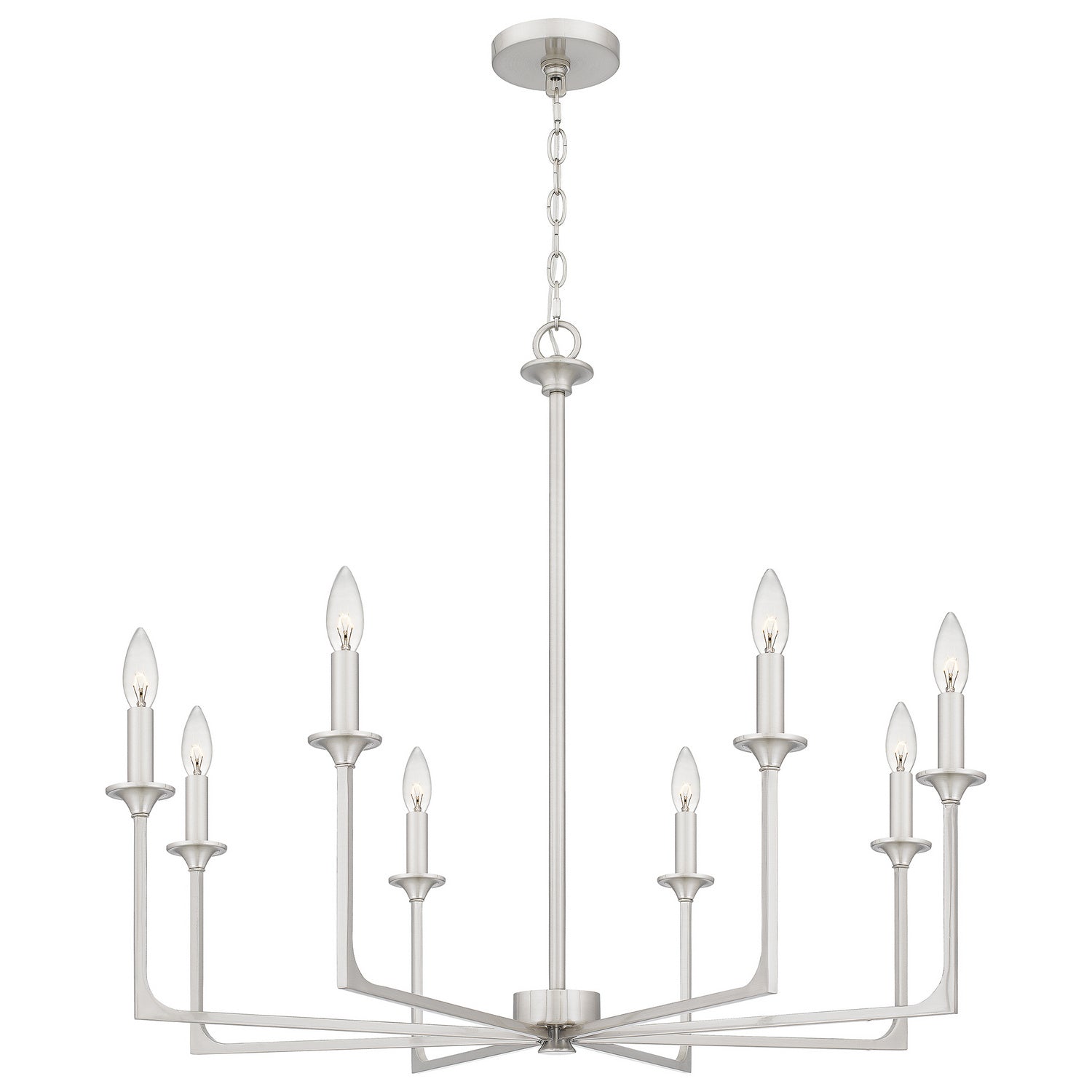 Quoizel - PRC5032BN - Eight Light Chandelier - Prescott - Brushed Nickel