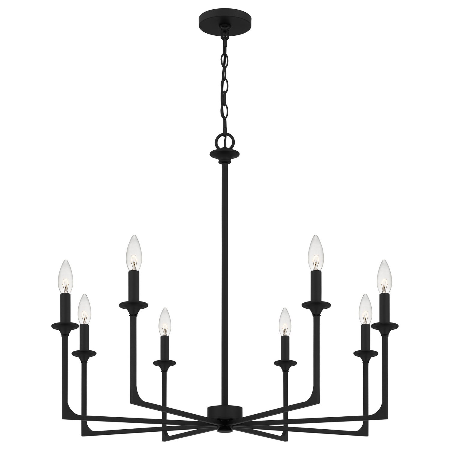 Quoizel - PRC5032MBK - Eight Light Chandelier - Prescott - Matte Black
