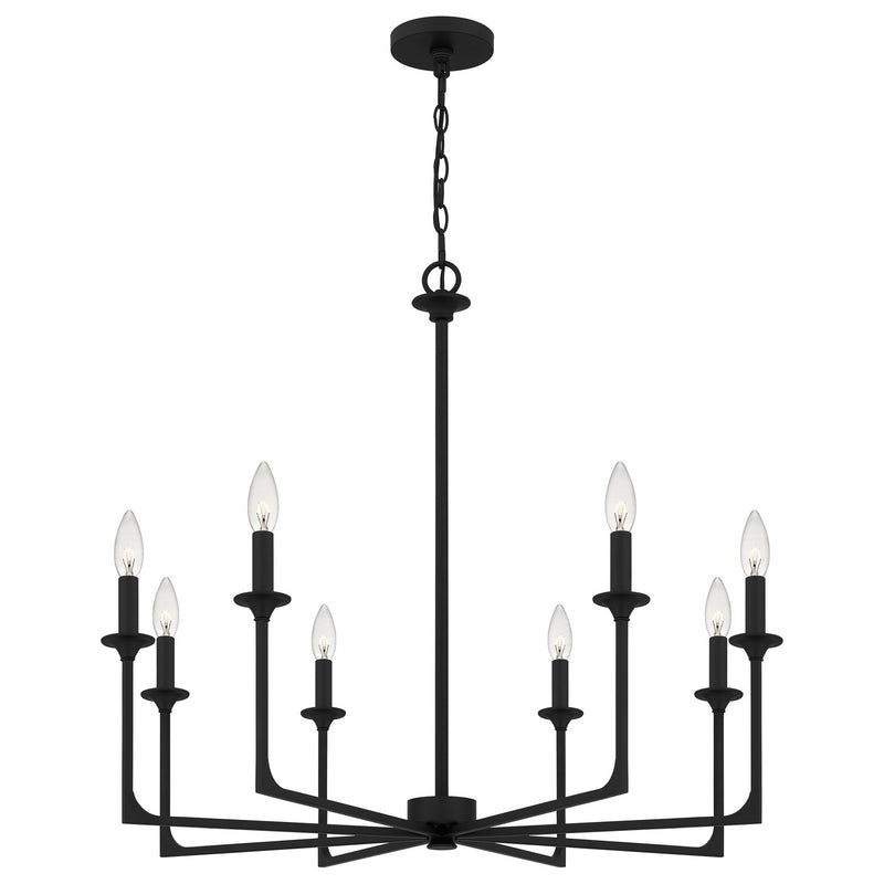 Quoizel - PRC5032MBK - Eight Light Chandelier - Prescott - Matte Black