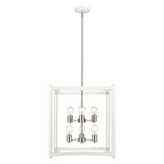 Acclaim Lighting - IN20041WH - Six Light Pendant - Coyle - White with Polished Nickel Cluster