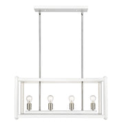 Acclaim Lighting - IN20042WH - Eight Light Linear Pendant - Coyle - White with Polished Nickel Cluster