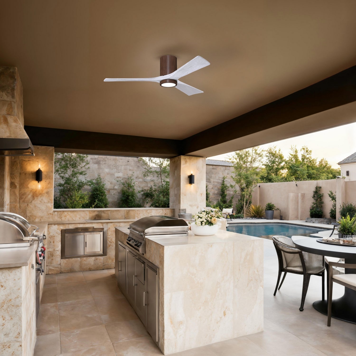 Matthews Fan Company - IR3HLK-WN-MWH-52 - 52"Ceiling Fan - Irene-3HLK - Walnut Tone