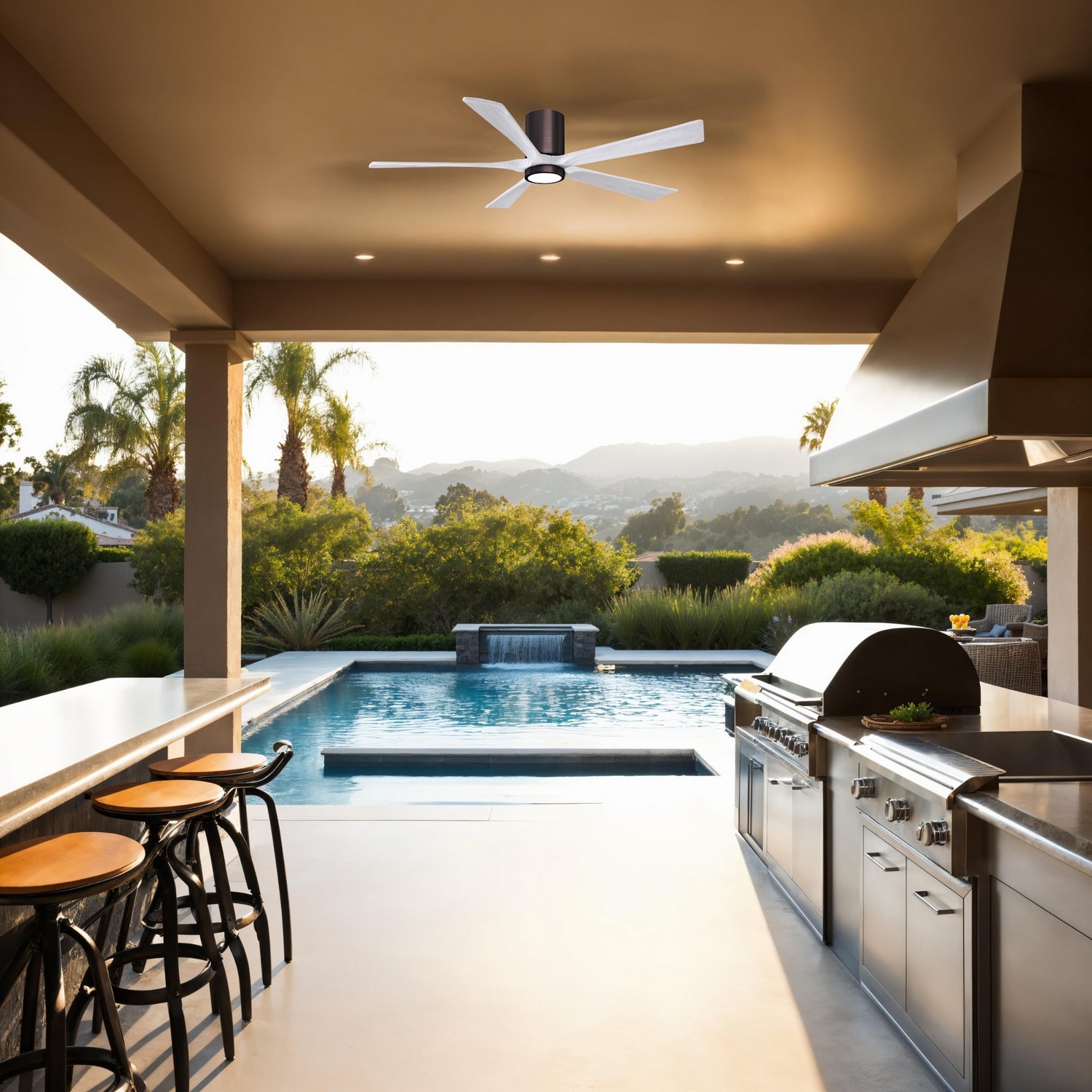Matthews Fan Company - IR5HLK-BB-MWH-60 - 60"Ceiling Fan - Irene-5HLK - Brushed Bronze