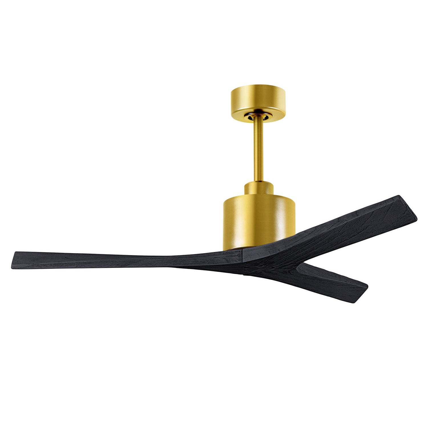 Matthews Fan Company - MW-BRBR-BK-52 - 52"Ceiling Fan - Mollywood - Brushed Brass