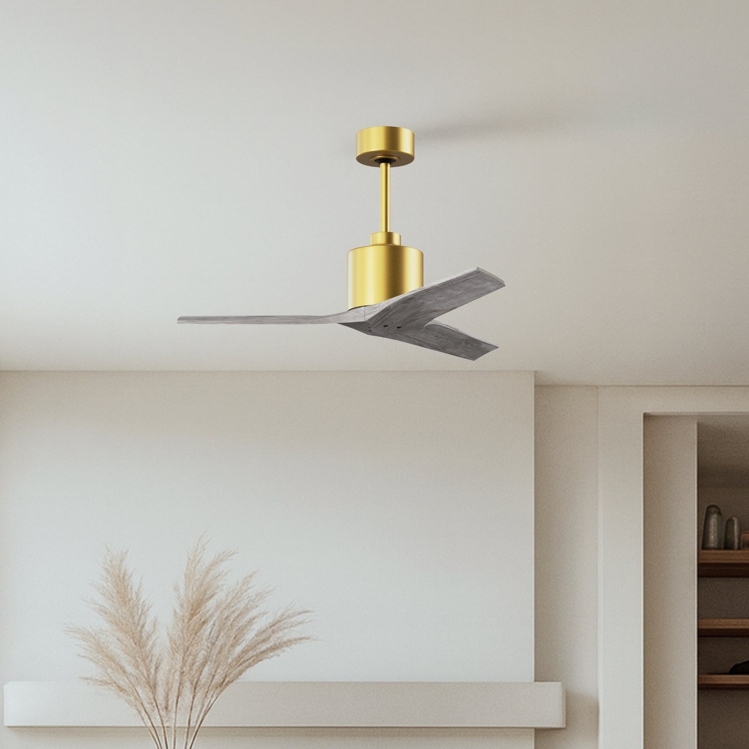 Matthews Fan Company - MW-BRBR-BW-42 - 42"Ceiling Fan - Mollywood - Brushed Brass