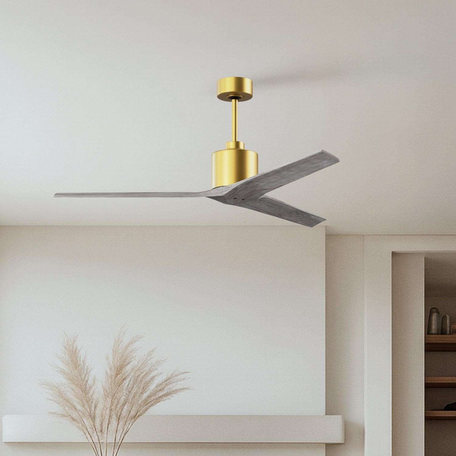 Matthews Fan Company - MW-BRBR-BW-60 - 60"Ceiling Fan - Mollywood - Brushed Brass