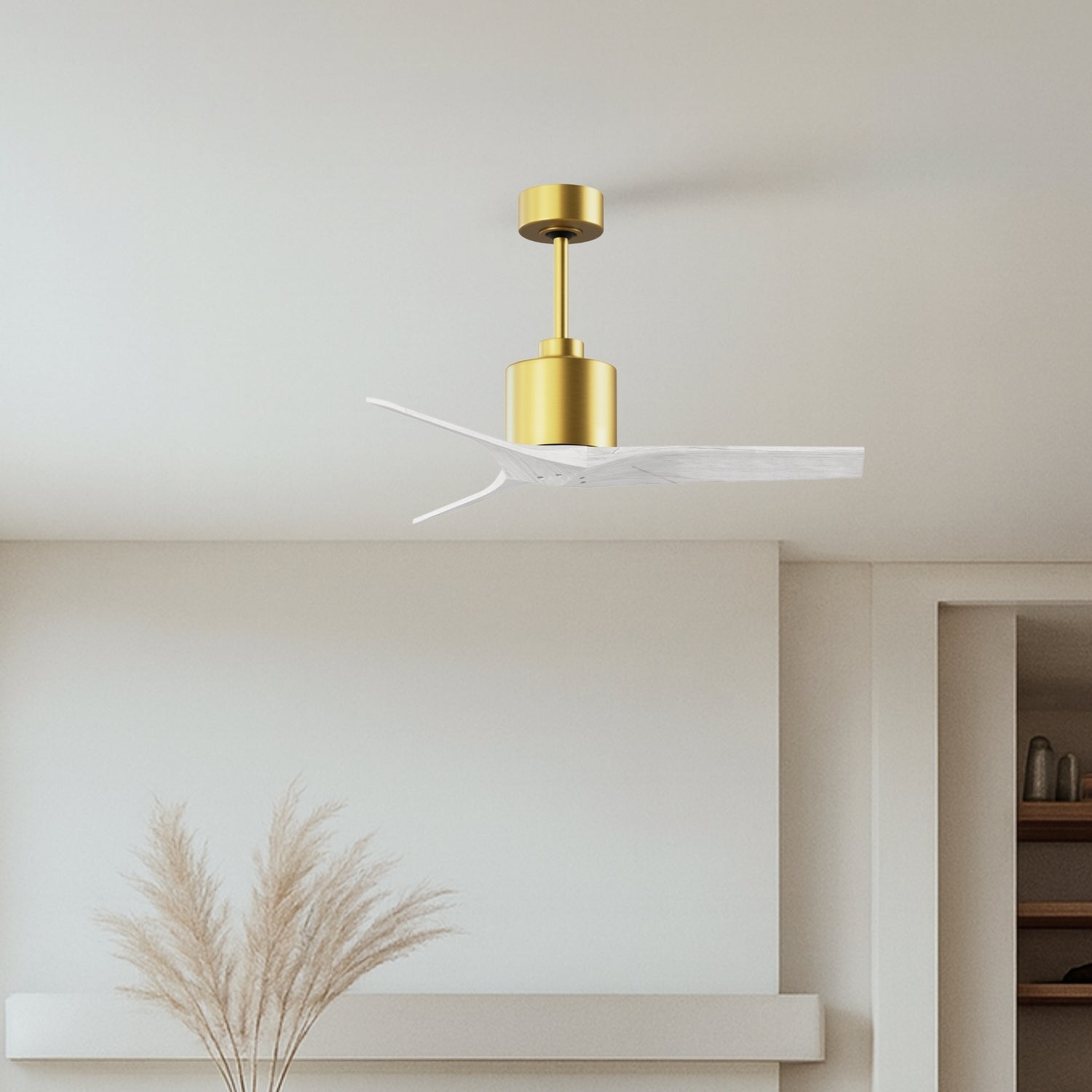 Matthews Fan Company - MW-BRBR-MWH-42 - 42"Ceiling Fan - Mollywood - Brushed Brass