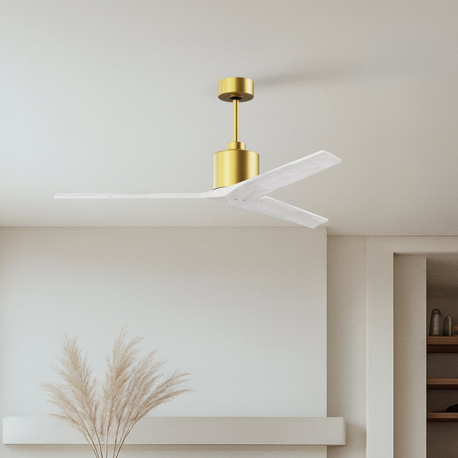 Matthews Fan Company - MW-BRBR-MWH-60 - 60"Ceiling Fan - Mollywood - Brushed Brass