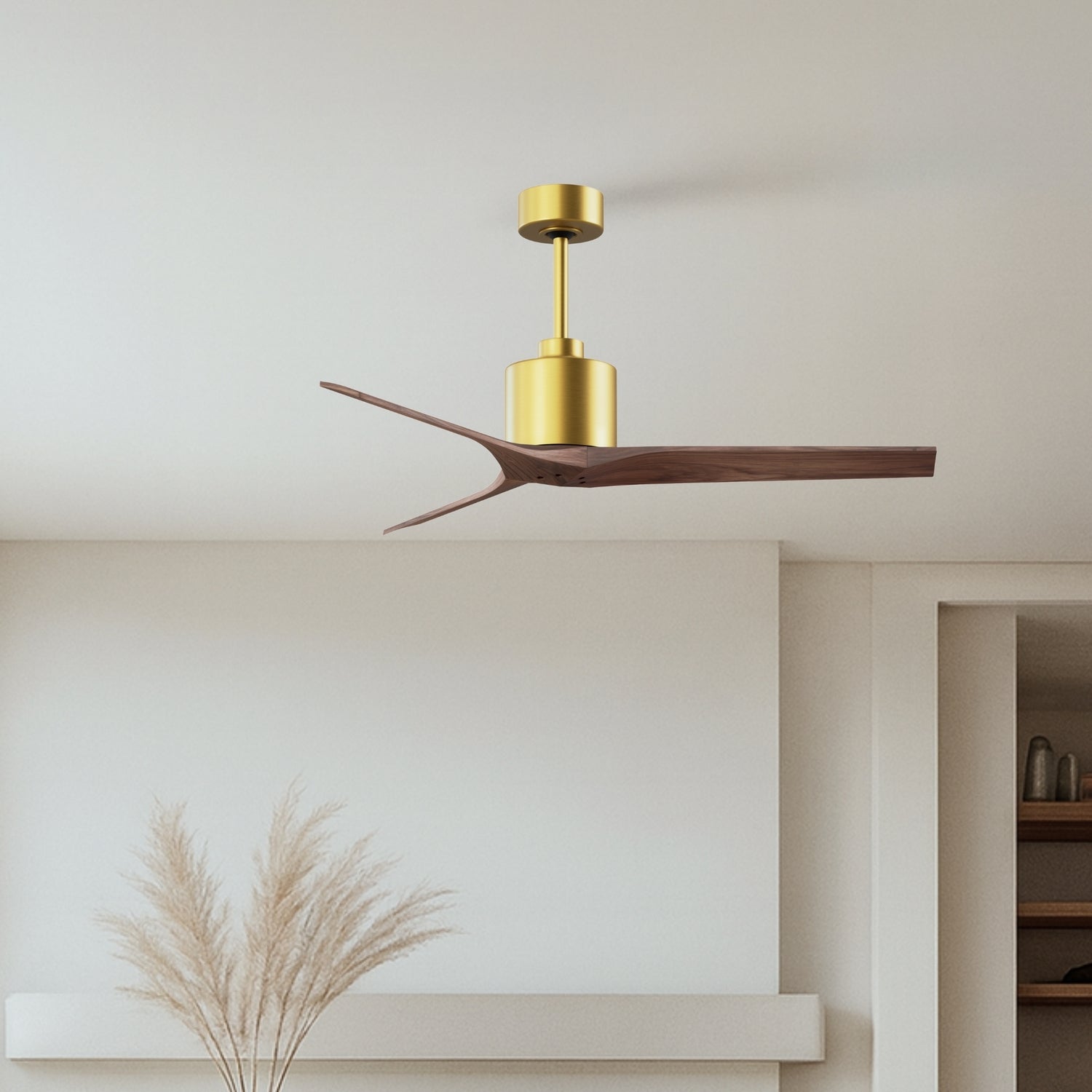 Matthews Fan Company - MW-BRBR-WA-52 - 52"Ceiling Fan - Mollywood - Brushed Brass